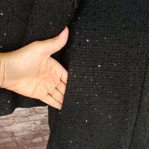 ❤️SOLD❤️CHANEL Tweed Sequin Jacket Blazer Employee - Picture 9 of 12